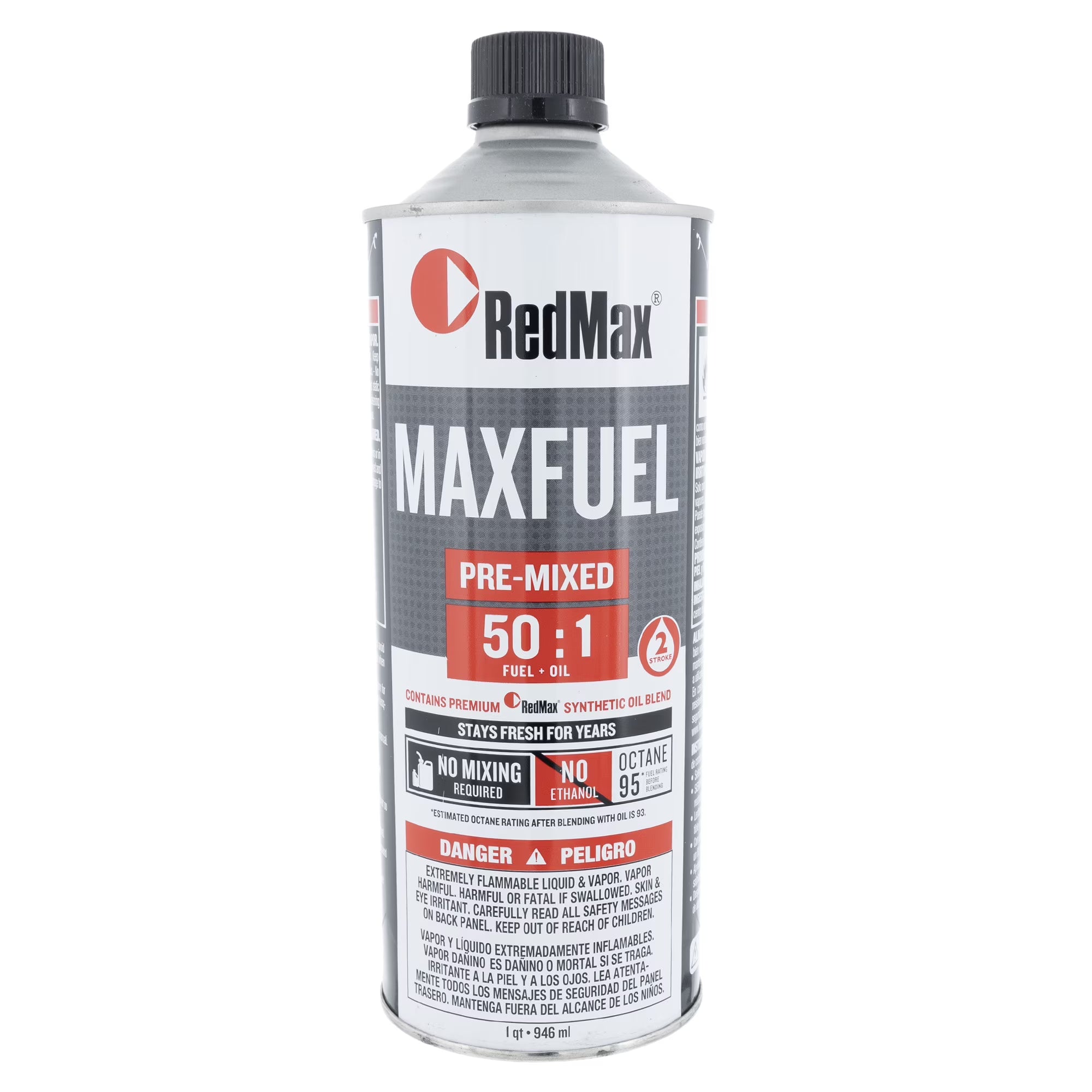 RedMax 581158801 Pre-Mixed 50:1 Fuel Oil 1 Quart Bottle 2-Cycle Engine 94 Octane