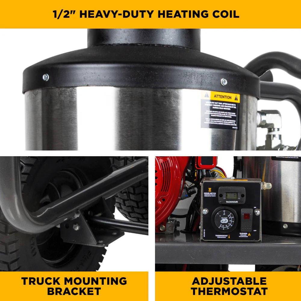 4,000 PSI - 4.0 GPM Hot Water Pressure Washer with Honda GX390 Engine and Comet Triplex Pump - HW4013HC