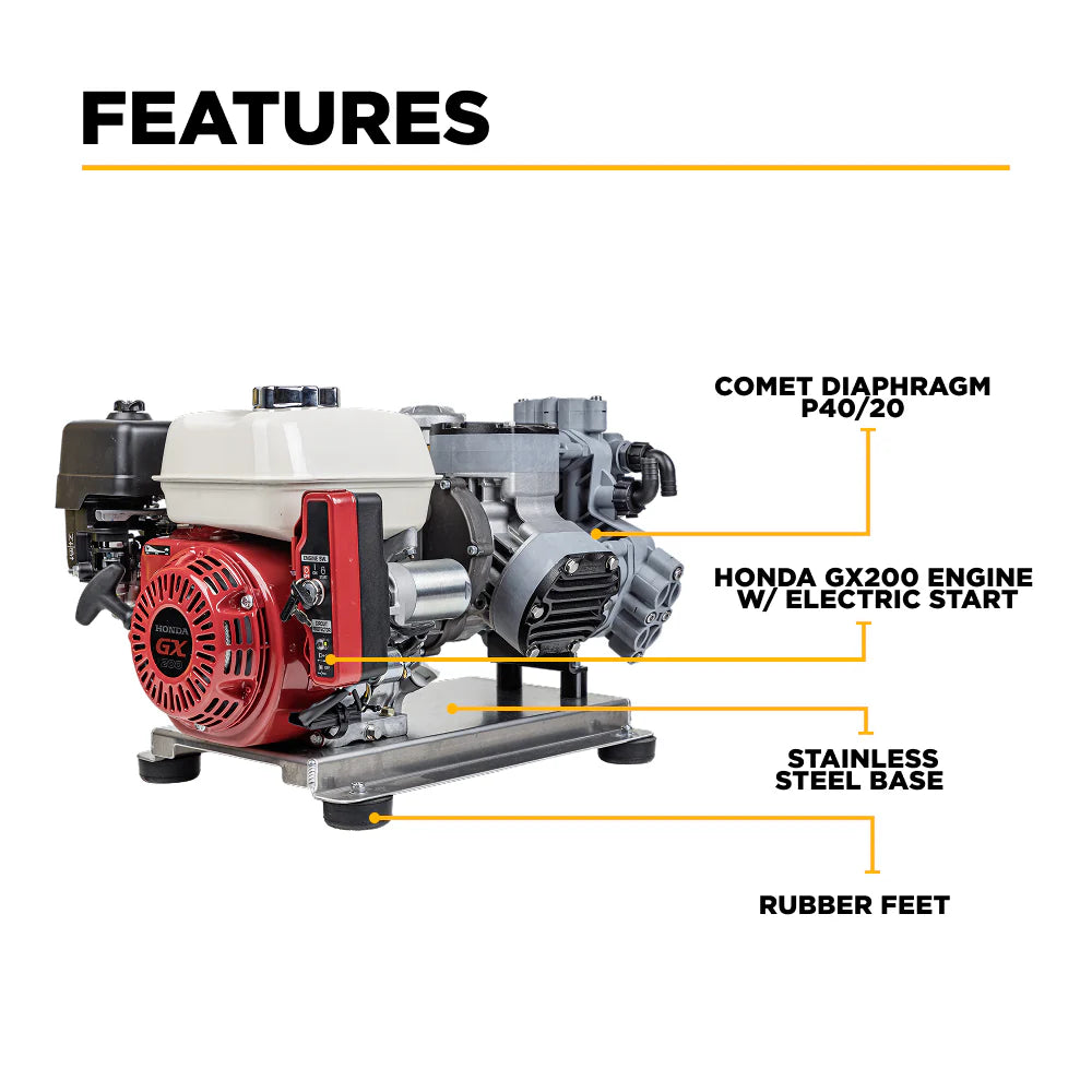 11.0 GPM - 300 PSI Gas Soft Wash Unit - SW1165HEC2 ELECTRIC START