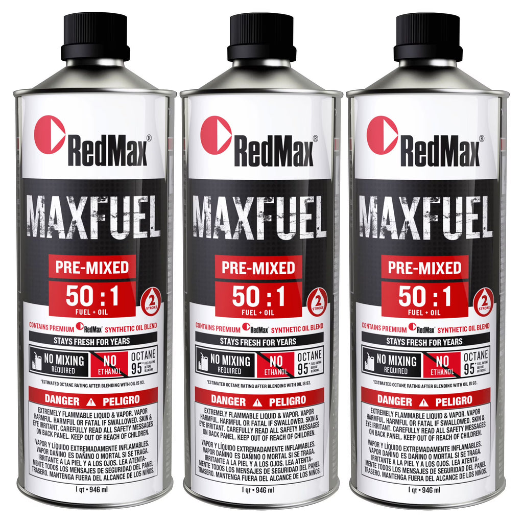 RedMax 581158801 Pre-Mixed 50:1 Fuel Oil 3 Quart Pack 2-Cycle Engines 94 Octane