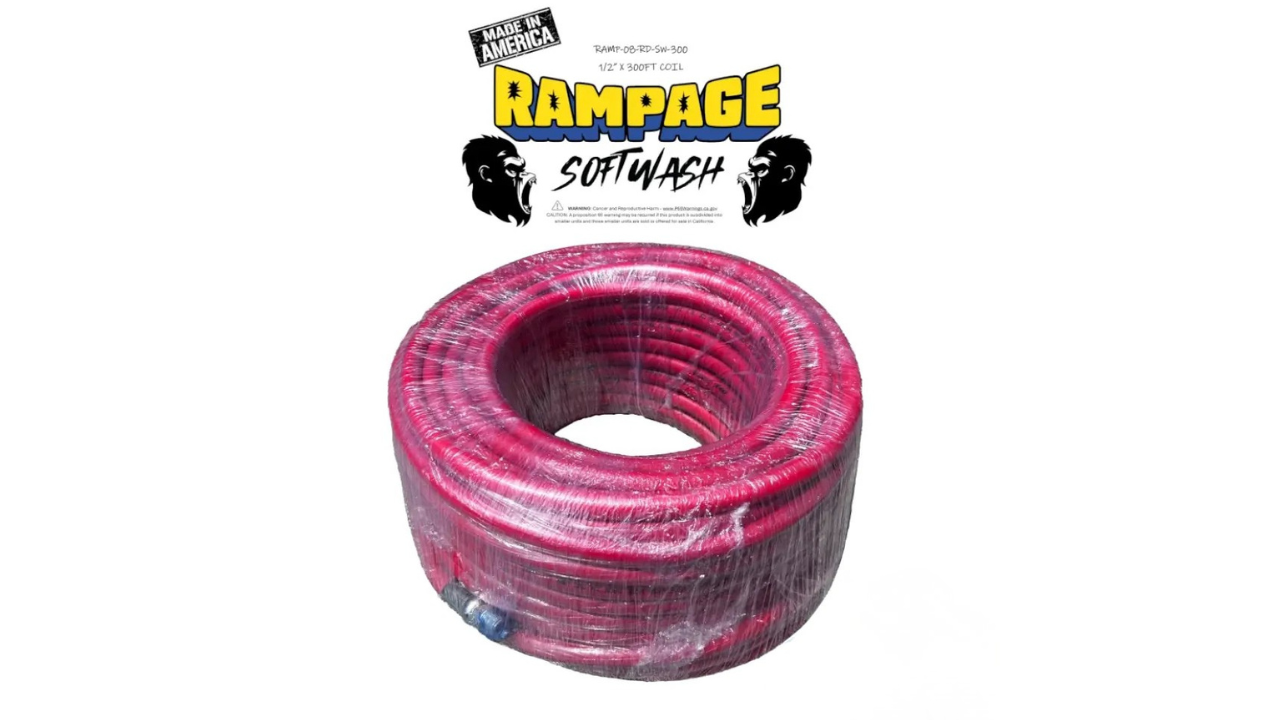 Rampage 1/2" 300' Soft wash Hose w/ Crimped 1/2" NPT Ends