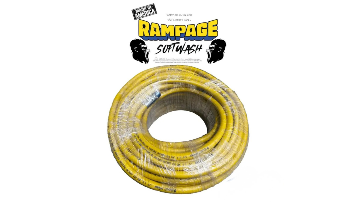 Rampage 1/2" 200' Soft wash Hose w/ Crimped 1/2" NPT Ends