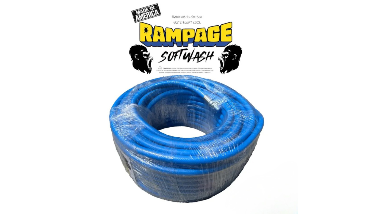 Rampage 1/2" 300' Soft wash Hose w/ Crimped 1/2" NPT Ends