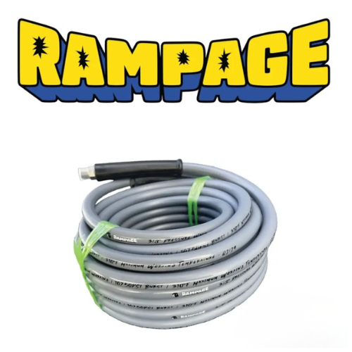 Rampage 100' Grey Smooth 3/8" 1-Wire High Pressure Hose – 4300 PSI RAMP106-100